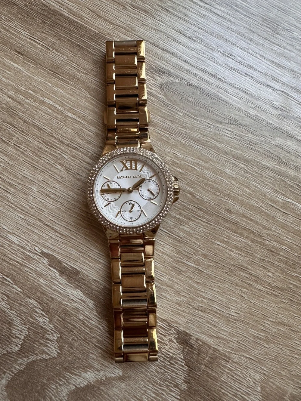 Michael Kors Mini Camille MK6844 Gold Crystal Pavé Watch 33mm